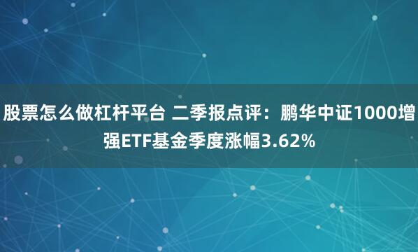 股票怎么做杠杆平台 二季报点评:鹏华中证1000增强ETF基金季度涨幅3.62%