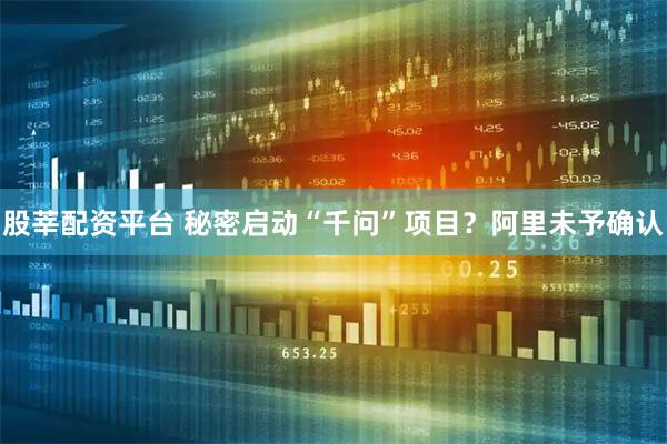 股莘配资平台 秘密启动“千问”项目？阿里未予确认